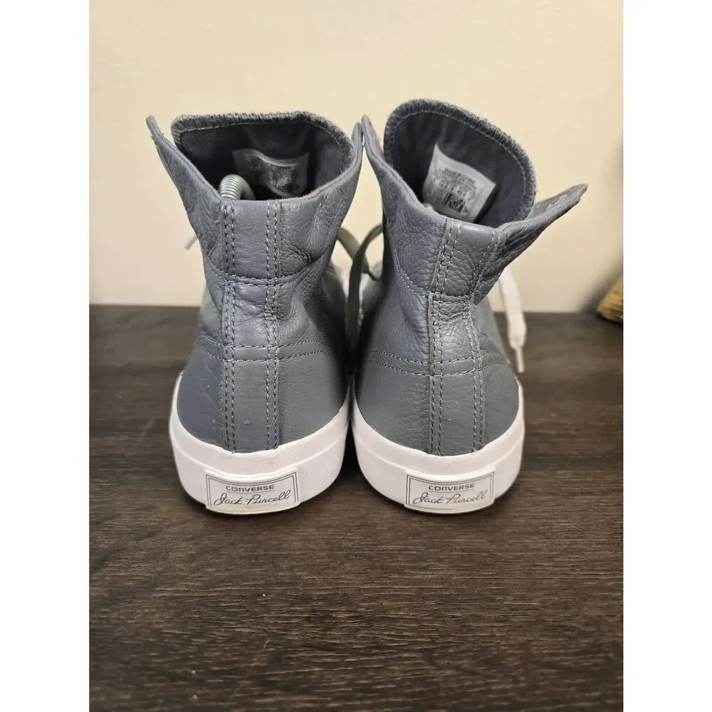 Converse Jack Purcell Jack Mid Leather Cool Grey Men's Shoes Size 9